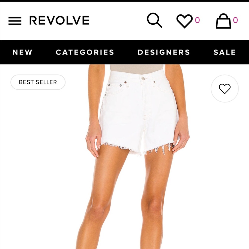 AGOLDE- White Parker Long Shorts- size 26